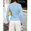 ZESICA Women’s Lightweight Fitted Cardigan Sweaters 2026 Fall Outfits(Lightblue)