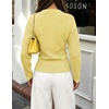 ZESICA Women’s Lightweight Fitted Cardigan Sweaters 2026 Fall Outfits(Lightyellow)