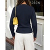 ZESICA Women’s Lightweight Fitted Cardigan Sweaters 2026 Fall Outfits(Navy)
