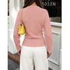 ZESICA Women’s Lightweight Fitted Cardigan Sweaters 2026 Fall Outfits(Pink)