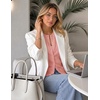 ZESICA Women’s Lightweight Fitted Cardigan Sweaters 2026 Fall Outfits(Pink)