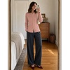 ZESICA Women’s Lightweight Fitted Cardigan Sweaters 2026 Fall Outfits(Pink)