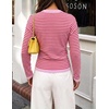 ZESICA Women’s Lightweight Fitted Cardigan Sweaters 2026 Fall Outfits(Pink Red)
