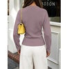 ZESICA Women’s Lightweight Fitted Cardigan Sweaters 2026 Fall Outfits(Purple)