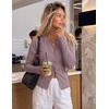 ZESICA Women’s Lightweight Fitted Cardigan Sweaters 2026 Fall Outfits(Purple)