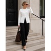 ZESICA Women’s Lightweight Fitted Cardigan Sweaters 2026 Fall Outfits(White)