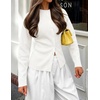ZESICA Women’s Lightweight Fitted Cardigan Sweaters 2026 Fall Outfits(White)
