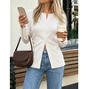 ZESICA Women’s Lightweight Fitted Cardigan Sweaters 2026 Fall Outfits(White)