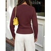 ZESICA Women’s Lightweight Fitted Cardigan Sweaters 2026 Fall Outfits(Wine)