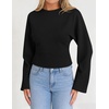 ZESICA Women’s Long Sleeve Cinched Waist Tops Fall Business Casual Shirts(Black)