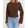 ZESICA Women’s Long Sleeve Cinched Waist Tops Fall Business Casual Shirts(Brown)