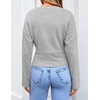 ZESICA Women’s Long Sleeve Cinched Waist Tops Fall Business Casual Shirts(Grey)