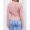 ZESICA Women’s Long Sleeve Cinched Waist Tops Fall Business Casual Shirts(Pink)