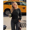 ZESICA Womens Long Sleeve Fitted Waist Knit Cardigan Sweaters(Black)