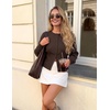 ZESICA Womens Long Sleeve Fitted Waist Knit Cardigan Sweaters(Coffee)