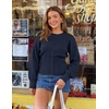 ZESICA Womens Long Sleeve Fitted Waist Knit Cardigan Sweaters(Navy)