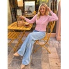 ZESICA Womens Long Sleeve Fitted Waist Knit Cardigan Sweaters(Pink)