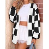 ZESICA Womens Oversized Cardigan Sweaters 2026 Fall Trendy Outfits(Black)