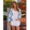 ZESICA Womens Oversized Cardigan Sweaters 2026 Fall Trendy Outfits(Blue)