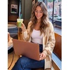 ZESICA Womens Oversized Cardigan Sweaters 2026 Fall Trendy Outfits(Khaki)
