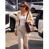 ZESICA Womens Oversized Cardigan Sweaters 2026 Fall Trendy Outfits(Khaki)