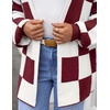 ZESICA Womens Oversized Cardigan Sweaters 2026 Fall Trendy Outfits(Plum)