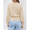 ZESICA Womens V Neck Wrap Belted Cropped Sweaters 2026 Fall Business Outfit(Apricot)