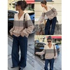 ZESICA Women’s Wool Blend Lightweight Cardigan Sweaters 2026 Fall Outfits(Apricot Stripe)