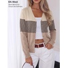 ZESICA Women’s Wool Blend Lightweight Cardigan Sweaters 2026 Fall Outfits(Apricot Stripe)