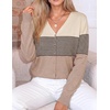 ZESICA Women’s Wool Blend Lightweight Cardigan Sweaters 2026 Fall Outfits(Apricot Stripe)