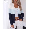 ZESICA Women’s Wool Blend Lightweight Cardigan Sweaters 2026 Fall Outfits(Stripe Blue)