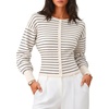 ZESICA Womens Long Sleeve Fitted Waist Knit Cardigan Sweaters(Ivory)