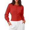 ZESICA Womens Long Sleeve Fitted Waist Knit Cardigan Sweaters(Red)