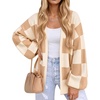 ZESICA Womens Oversized Cardigan Sweaters 2026 Fall Trendy Outfits(Khaki)