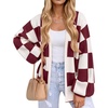ZESICA Womens Oversized Cardigan Sweaters 2026 Fall Trendy Outfits(Plum)