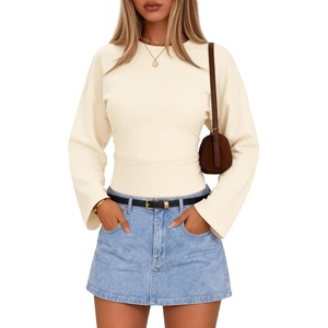 ZESICA Women’s Long Sleeve Cinched Waist Tops Fall Business Casual Shirts(Apricot)