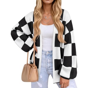 ZESICA Womens Oversized Cardigan Sweaters 2026 Fall Trendy Outfits(Black)
