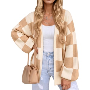 ZESICA Womens Oversized Cardigan Sweaters 2026 Fall Trendy Outfits(Khaki)