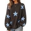 ZESICA Oversized Sweaters for Women 2026 Fall Trendy Pullover Tops(Brown)