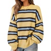ZESICA Oversized Sweaters for Women 2026 Fall Trendy Pullover Tops(Yellow Stripe)