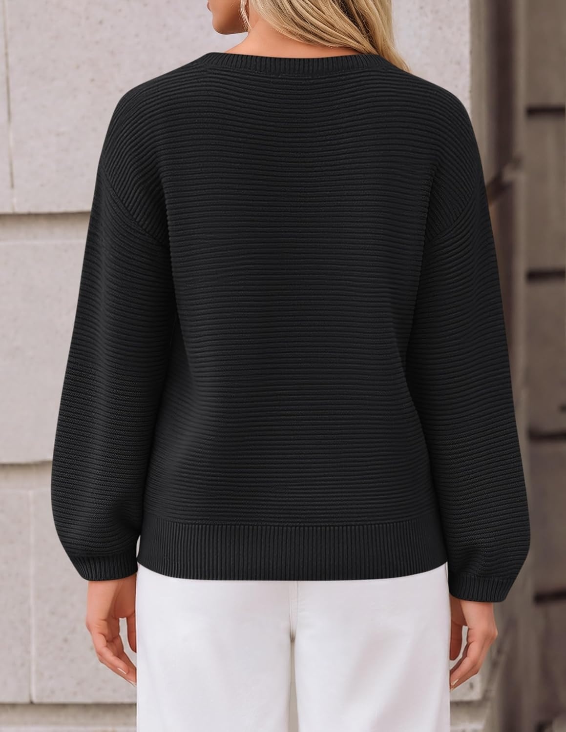 image:imageZESICA Fall Sweaters for Women Long Sleeve Knit Sweater TopsBlack