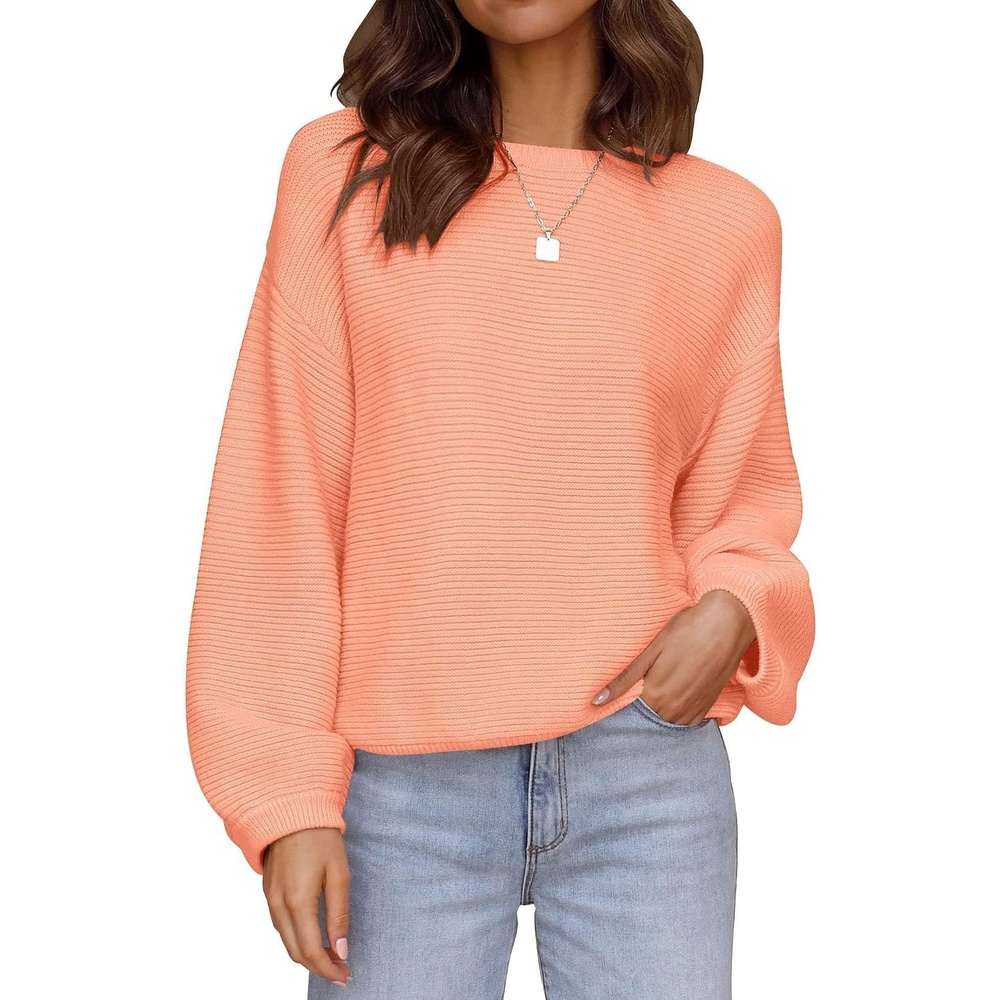 image:imageZESICA Fall Sweaters for Women Long Sleeve Knit Sweater TopsPeach