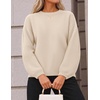 ZESICA Fall Sweaters for Women Long Sleeve Knit Sweater Tops(Apricot)