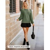 ZESICA Fall Sweaters for Women Long Sleeve Knit Sweater Tops(Armygreen)