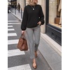 ZESICA Fall Sweaters for Women Long Sleeve Knit Sweater Tops(Black)