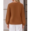 ZESICA Fall Sweaters for Women Long Sleeve Knit Sweater Tops(Brown)