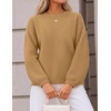 ZESICA Fall Sweaters for Women Long Sleeve Knit Sweater Tops(Camel)