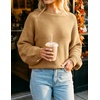 ZESICA Fall Sweaters for Women Long Sleeve Knit Sweater Tops(Camel)