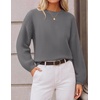 ZESICA Fall Sweaters for Women Long Sleeve Knit Sweater Tops(Darkgrey)