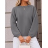 ZESICA Fall Sweaters for Women Long Sleeve Knit Sweater Tops(Darkgrey)